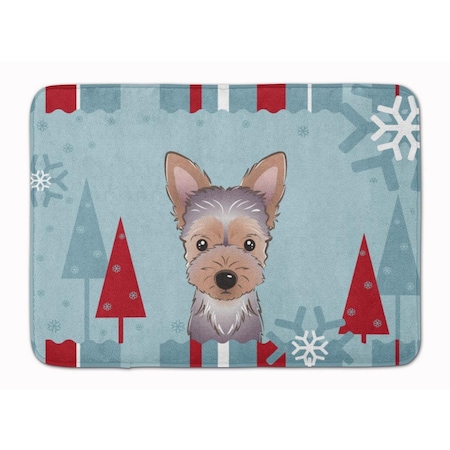 Carolines Treasures Winter Holiday Yorkie Puppy Machine Washable Memory Foam Mat BB1728RUG